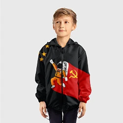 Ветровка с капюшоном детская Советский Гагарин, цвет: 3D-черный — фото 2