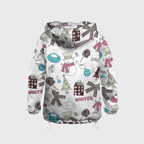 Детская ветровка Снеговики Новый год 2017 / 3D-Белый – фото 2