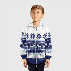 Ветровка с капюшоном детская Скандинавские олени, цвет: 3D-белый — фото 2