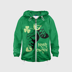 Ветровка с капюшоном детская Ireland, Irish dance, цвет: 3D-белый