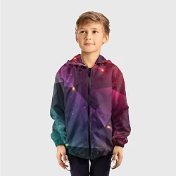 Ветровка с капюшоном детская Colorful triangles, цвет: 3D-черный — фото 2
