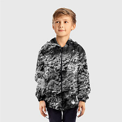 Ветровка с капюшоном детская Серая текстура, цвет: 3D-черный — фото 2