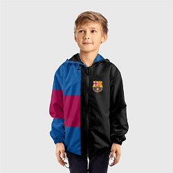 Ветровка с капюшоном детская Barcelona FC: Black style, цвет: 3D-черный — фото 2
