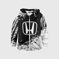 Ветровка с капюшоном детская Honda: Black Spray, цвет: 3D-белый