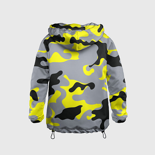 Детская ветровка Yellow & Grey Camouflage / 3D-Черный – фото 2