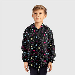 Ветровка с капюшоном детская 80 Battaries, цвет: 3D-черный — фото 2