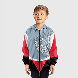 Ветровка с капюшоном детская Русский герб, цвет: 3D-черный — фото 2