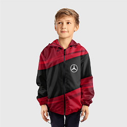 Ветровка с капюшоном детская Mercedes Benz: Red Sport, цвет: 3D-черный — фото 2