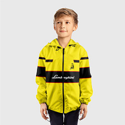 Ветровка с капюшоном детская Lamborghini Style, цвет: 3D-черный — фото 2