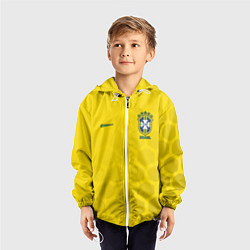 Ветровка с капюшоном детская Brazil Team: WC 2018 цвета 3D-белый — фото 2