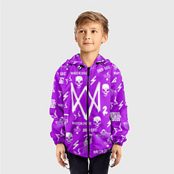 Ветровка с капюшоном детская Watch Dogs 2: Violet Pattern, цвет: 3D-черный — фото 2
