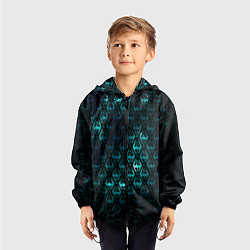 Ветровка с капюшоном детская TES: Blue Pattern, цвет: 3D-черный — фото 2