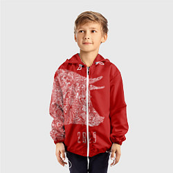 Ветровка с капюшоном детская Красная свинья 2019, цвет: 3D-белый — фото 2