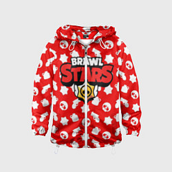 Ветровка с капюшоном детская Brawl Stars: Red & White, цвет: 3D-белый
