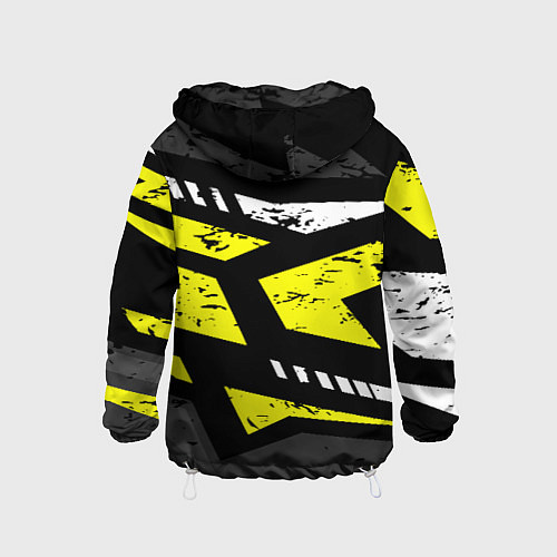 Детская ветровка Black yellow abstract sport style / 3D-Белый – фото 2