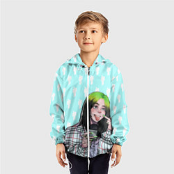 Ветровка с капюшоном детская Билли Айлиш, цвет: 3D-белый — фото 2