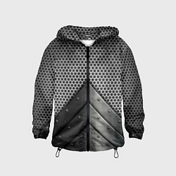 Ветровка с капюшоном детская Броня металлическая, цвет: 3D-черный