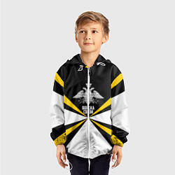 Ветровка с капюшоном детская Войска связи, цвет: 3D-белый — фото 2