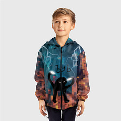 Ветровка с капюшоном детская ЪУЪ Молнии, цвет: 3D-черный — фото 2