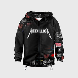 Ветровка с капюшоном детская Metallica, цвет: 3D-черный