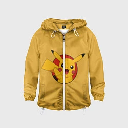 Ветровка с капюшоном детская Pikachu, цвет: 3D-белый