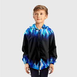 Ветровка с капюшоном детская Синий Огонь, цвет: 3D-черный — фото 2