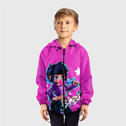Ветровка с капюшоном детская BIBI, цвет: 3D-черный — фото 2