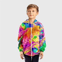 Ветровка с капюшоном детская TIE DYE, цвет: 3D-белый — фото 2