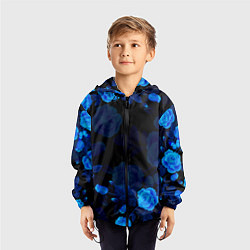 Ветровка с капюшоном детская СИНИЕ РОЗЫ, цвет: 3D-черный — фото 2