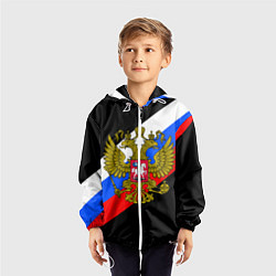 Ветровка с капюшоном детская РОССИЯ, цвет: 3D-белый — фото 2