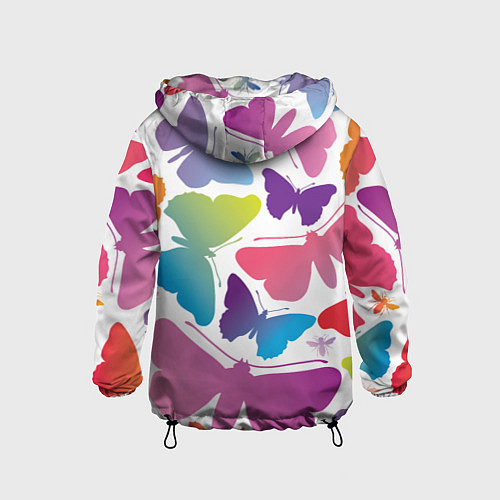 Детская ветровка Разноцветные бабочки / 3D-Черный – фото 2