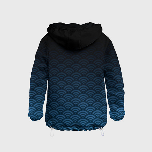 Детская ветровка Узор круги темный синий / 3D-Белый – фото 2