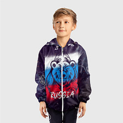 Ветровка с капюшоном детская Russia Bear, цвет: 3D-белый — фото 2