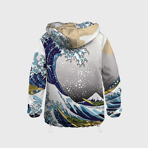 Детская ветровка The great wave off kanagawa / 3D-Белый – фото 2