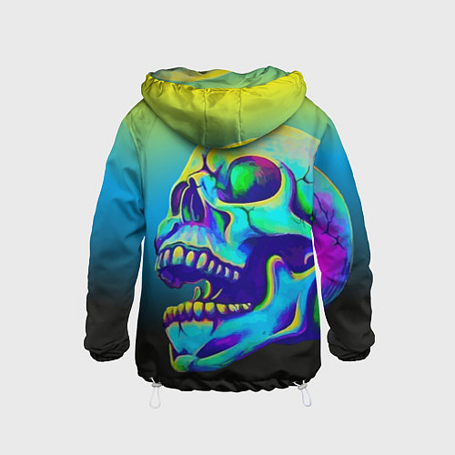 Детская ветровка Neon skull / 3D-Белый – фото 2