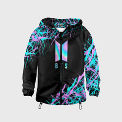 Ветровка с капюшоном детская BTS, цвет: 3D-черный