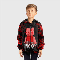 Ветровка с капюшоном детская Roblox Piggy, цвет: 3D-черный — фото 2