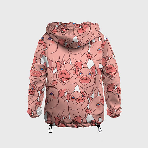Детская ветровка Свиньи / 3D-Черный – фото 2
