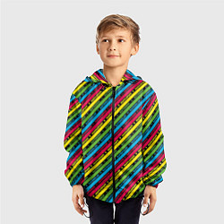 Ветровка с капюшоном детская Хогвартс паттерн, цвет: 3D-черный — фото 2