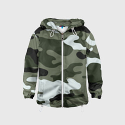 Ветровка с капюшоном детская Camouflage 2, цвет: 3D-белый