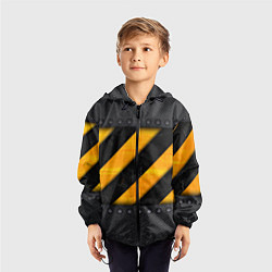 Ветровка с капюшоном детская Металлическая преграда, цвет: 3D-черный — фото 2