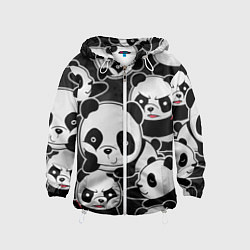 Ветровка с капюшоном детская Смешные панды, цвет: 3D-белый