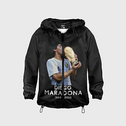 Ветровка с капюшоном детская Diego Maradona, цвет: 3D-черный