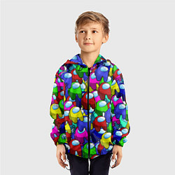 Ветровка с капюшоном детская AMONG US, цвет: 3D-черный — фото 2