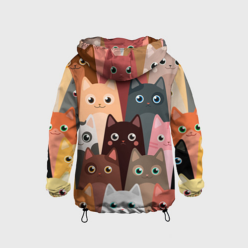 Детская ветровка Котики мультяшные / 3D-Черный – фото 2