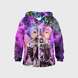 Ветровка с капюшоном детская Re:Zero Жизнь с нуля, цвет: 3D-белый