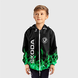 Ветровка с капюшоном детская SKODA, цвет: 3D-белый — фото 2