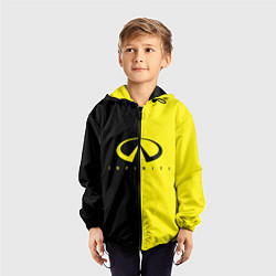 Ветровка с капюшоном детская INFINITI logo, цвет: 3D-черный — фото 2