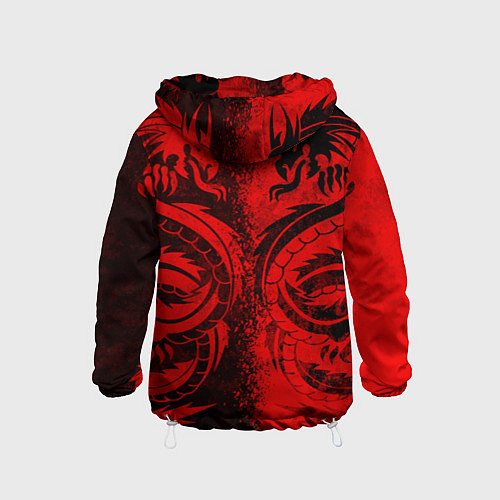 Детская ветровка BLACK RED DRAGONS TATOO / 3D-Белый – фото 2