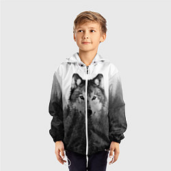 Ветровка с капюшоном детская Волк, цвет: 3D-белый — фото 2